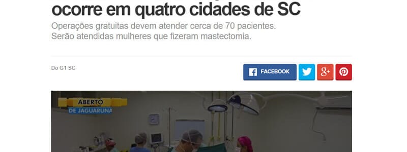 Mutirão de reconstrução mamária ocorre em quatro cidades de SC